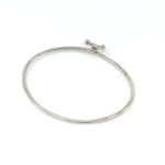 Plain Hook Bangle With Bead Hook Clasp, finished in 925 English Hallmarked Sterling Silver