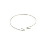 Plain Hook Bangle With Bead Hook Clasp, finished in 925 English Hallmarked Sterling Silver