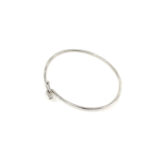 Plain Hook Bangle With Bead Hook Clasp, finished in 925 English Hallmarked Sterling Silver