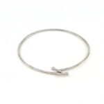 Plain Hook Bangle With Bead Hook Clasp, finished in 925 English Hallmarked Sterling Silver