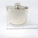 Plain Rectangular Hip Flask Finished In 925 English Hallmarked Sterling Silver 2 Plain Rectangular Hip Flask Finished In 925 English Hallmarked Sterling Silver