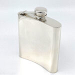 Plain Rectangular Hip Flask Finished In 925 English Hallmarked Sterling Silver 6 Plain Rectangular Hip Flask Finished In 925 English Hallmarked Sterling Silver