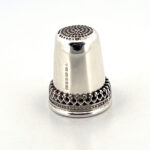 Plain And Patterned Thimble Victorian Style Finished In 925 English Hallmarked Sterling Silver