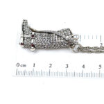 Riding Boot And Crop Pendant Set With Czech Crystals And Amethyst, Finished In 925 English Hallmarked Sterling Silver