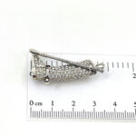 Riding Boot And Crop Brooch With Amethyst And Crystals, finished in 925 English Hallmarked Sterling Silver