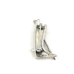 Riding Boot And Crop Brooch With Amethyst And Crystals, finished in 925 English Hallmarked Sterling Silver