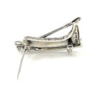 Riding Boot And Crop Brooch With Amethyst And Crystals, finished in 925 English Hallmarked Sterling Silver