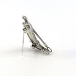 Riding Boot And Crop Brooch With Amethyst And Crystals, finished in 925 English Hallmarked Sterling Silver