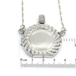 Rope Design Perfume Bottle Pendant With Funnel Victorian Style, Finished In 925 English Hallmarked Sterling Silver