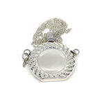Rope Design Perfume Bottle Pendant With Funnel Victorian Style, Finished In 925 English Hallmarked Sterling Silver