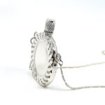 Rope Design Perfume Bottle Pendant With Funnel Victorian Style, Finished In 925 English Hallmarked Sterling Silver