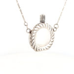 Rope Design Perfume Bottle Pendant With Funnel Victorian Style, Finished In 925 English Hallmarked Sterling Silver