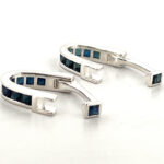 Sapphire Wrap Around Cufflinks Set With Sapphire In 925 English Hallmarked Sterling Silver 6 Sapphire Wrap Around Cufflinks Set With Sapphire In 925 English Hallmarked Sterling Silver