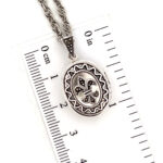 Small Oval Fleur De Lys Locket Set with Marcasite on Rope Chain, finished in 925 English Hallmarked Sterling Silver 2 Small Oval Fleur De Lys Locket Set with Marcasite on Rope Chain, finished in 925 English Hallmarked Sterling Silver