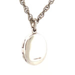 Small Oval Fleur De Lys Locket Set with Marcasite on Rope Chain, finished in 925 English Hallmarked Sterling Silver 4 Small Oval Fleur De Lys Locket Set with Marcasite on Rope Chain, finished in 925 English Hallmarked Sterling Silver