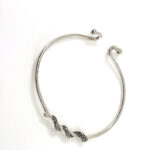Snake Cuff Bangle Art Deco Style With Marcasite, finished in 925 English Hallmarked Sterling Silver