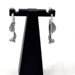 Snake Hoop Earrings Art Deco Style Set With Marcasite Finished In 925 English Hallmarked Sterling Silver 7 Snake Hoop Earrings Art Deco Style Set With Marcasite Finished In 925 English Hallmarked Sterling Silver