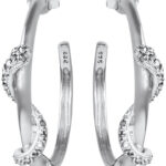 Snake Hoop Earrings Art Deco Style Set With Marcasite Finished In 925 English Hallmarked Sterling Silver