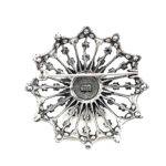 Starburst Brooch With Crystals And Pearl, finished in 925 English Hallmarked Sterling Silver