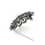 Starburst Brooch With Crystals And Pearl, finished in 925 English Hallmarked Sterling Silver