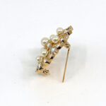 Starburst Pin Brooch Gold Plated Metal Alloy Set With Czech Crystals And Pearls