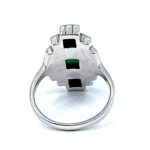 Marcasite Set Ring With Black Onyx And Green Agate Finished In 925 English Hallmarked Sterling Silver