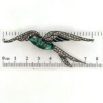Swallow Pin Brooch With Enamel And Marcasite Finished In 925 English Hallmarked Sterling Silver