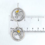 Swirl Design Earrings Set With Citrine And Cubic Zirconia Finished In 925 English Hallmarked Sterling Silver
