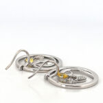 Swirl Design Earrings Set With Citrine And Cubic Zirconia Finished In 925 English Hallmarked Sterling Silver