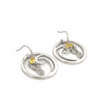Swirl Design Earrings Set With Citrine And Cubic Zirconia Finished In 925 English Hallmarked Sterling Silver