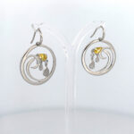 Swirl Design Earrings Set With Citrine And Cubic Zirconia Finished In 925 English Hallmarked Sterling Silver