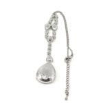 Teardrop Necklace Elizabethan Style Rhodium Plated Metal Alloy Set With Light Green And Clear Czech Crystals