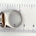 Tiger Head Ring Set With Tiger Eye And Emerald Finished In 925 English Hallmarked Sterling Silver