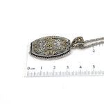 Two Tone Floral Design Pendant With Gold Plating Finished In 925 English Hallmarked Sterling Silver