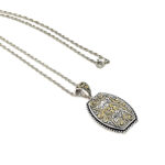 Two Tone Floral Design Pendant With Gold Plating Finished In 925 English Hallmarked Sterling Silver