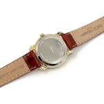 Round Diamond Set Watch With Brown Leather Strap And Diamond Set Winder Finished In 925 English Hallmarked Sterling Silver