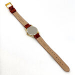 Round Diamond Set Watch With Brown Leather Strap And Diamond Set Winder Finished In 925 English Hallmarked Sterling Silver