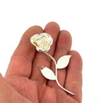 Wedding Rose Table Decoration Finished In 925 English Hallmarked Sterling Silver