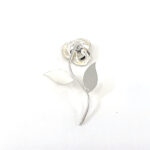 Wedding Rose Table Decoration Finished In 925 English Hallmarked Sterling Silver