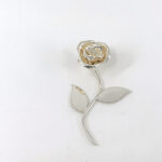 Wedding Rose Table Decoration Finished In 925 English Hallmarked Sterling Silver