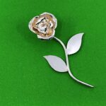 Wedding Rose Table Decoration Finished In 925 English Hallmarked Sterling Silver
