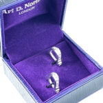 Wrap Around Cufflinks Set With Cubic Zirconia In 925 English Hallmarked Sterling Silver