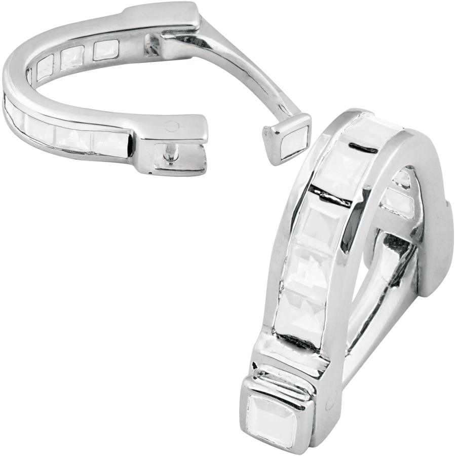 CU455 (2) Wrap Around Cufflinks Set With Cubic Zirconia In 925 English Hallmarked Sterling Silver