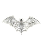 Bat Brooch With Crystals, finished in 925 English Hallmarked Sterling Silver