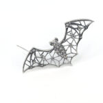 Bat Brooch With Crystals, finished in 925 English Hallmarked Sterling Silver