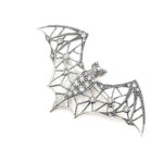 Bat Brooch With Crystals, finished in 925 English Hallmarked Sterling Silver