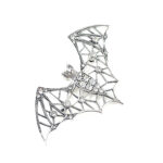 Bat Brooch With Crystals, finished in 925 English Hallmarked Sterling Silver