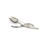 Tulip Brooch Art Nouveau Style Set With Marcasite, finished in 925 English Hallmarked Sterling Silver