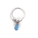 Victorian Style Ring Set With Blue Crystal And Czech Crystals Finished In 925 English Hallmarked Sterling Silver