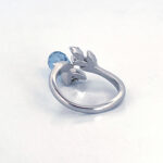 Victorian Style Ring Set With Blue Crystal And Czech Crystals Finished In 925 English Hallmarked Sterling Silver